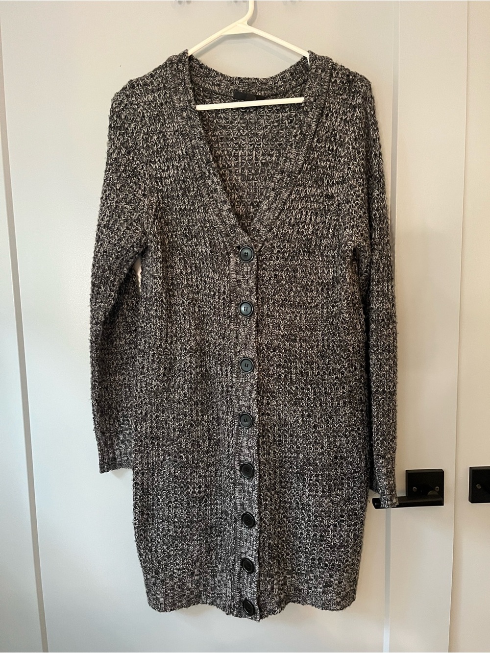 Allison Brittney Button-Front Sweater Dress - Gray